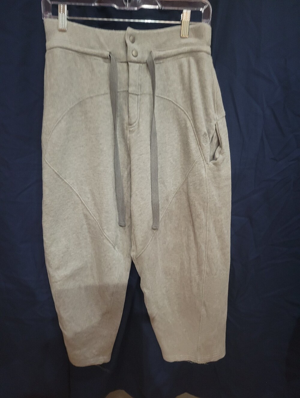 FP Movement Women's Casual Drawstring Crop Pants - Light Beige